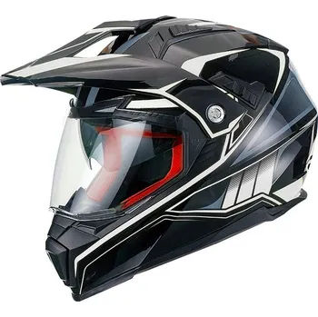 Helma na motorku Přilba na motorku MAXX FS606 Černá-Stříbrná 2XL