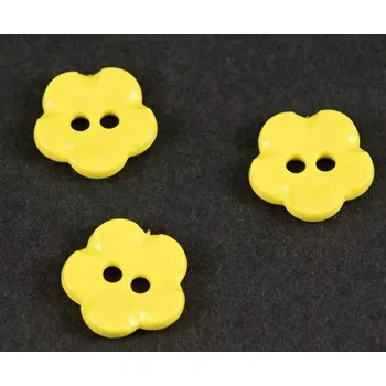 Knoflík Knoflík ve tvaru květinky - žlutá - průměr 1,5 cm