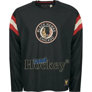 Pánské oblečení Triko CCM Classic Long Sleeve Chicago Barva: BK - Černá, Velikost: XL