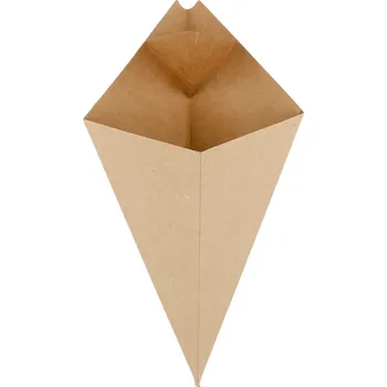 Jednorázové nádobí Gastro obaly Kornout pevný kraft se zobáčkem malý, 100g (min. počet 1600ks)