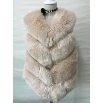 Dámská vesta Prošívaná chlupatá vesta plyšový kožich Barva: Khaki, Velikost: XL