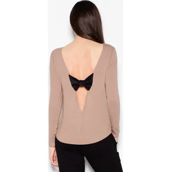 Dámská halenka Halenka s hlubokým výstřihem na zádech VT010 Mocca Velikost: XL