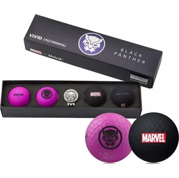 Golf VOLVIK ball Vivid Marvel Black Panther Long 4 balls + ball marker