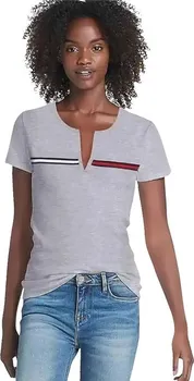 Dámské tričko Tommy Hilfiger Iconic Stripe Split 179-033 šedé XS