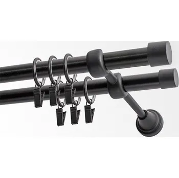 Garnýže-Hebr Garnýž kovová 230 cm dvouřadá - dvojitá 19 Pullo černá