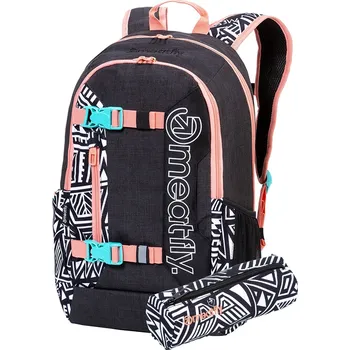 Meatfly Basejumper 2dílný školní set, Charcoal Heather/Dancing White