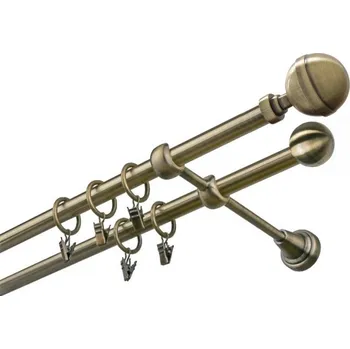 Garnýž kovová 130 cm dvouřadá - dvojitá 19 Kalisto mosaz