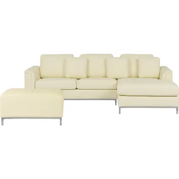 Sedací souprava Beliani Oslo L s podnožkou béžová