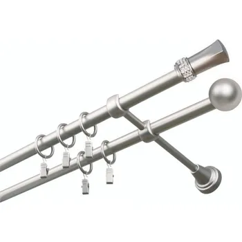 Garnýž Garnýž kovová 140 cm dvouřadá - dvojitá 19 Pluton crystal satina