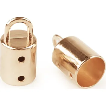 Kovová koncovka na šňůru Ø14 mm, barva 3 růžové zlato