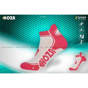 Pánské ponožky Hoza Kotníkové funkční sportovní ponožky H3022 bílá/růžová vel. 39-42