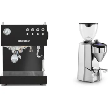 Kávovar Ascaso Steel DUO, Black + Rocket Espresso SUPER FAUSTO, chrome