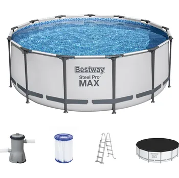 Bazén Bestway Steel Pro Max 3,96 x 1,22 m, + kartušová filtrace, schůdky, plachta