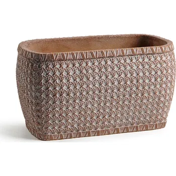 Obal na květináč Truhlík beton 27cm hnědá (536478)