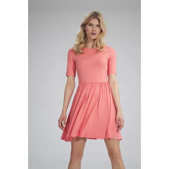 Dámské šaty Broskvové šaty s krátkými rukávy M751 Peach Velikost: XL