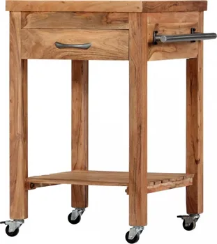 Servírovací stolek vidaXL Kuchyňský vozík 58 x 58 cm masiv/akácie