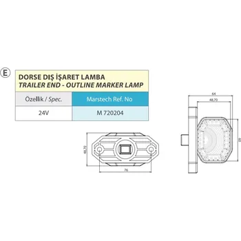Přídavný světlomet LED obrysové světlo 24V Mars Tec M720204