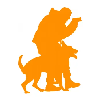 Samolepící dekorace SAMOLEPKA Psovod 004 pravá (06 - oranžová) NA AUTO, NÁLEPKA, FÓLIE, POLEP, TUNING, VLASTNÍ TEXT, TISK, AUTOSAMOLEPKY.cz, POLEPY, OBRÁZEK, LOGO, SAMOLEPKY