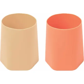 Tiny Twinkle Silikonový trénovací pohárek, 2 ks - Sand / Coral
