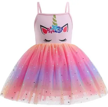 Karnevalový kostým Unicorn (Jednorožci) Dětský kostým s doplňky i bez - jednorožec Varianta: sv. růžové šaty, Velikost: 100/2-3T