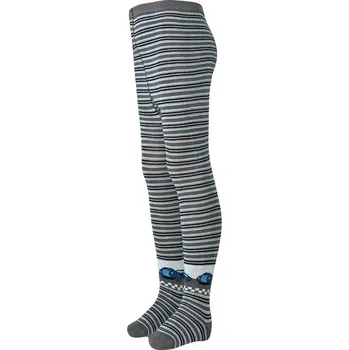 Chlapecké oblečení České punčocháče TREPON RELIK šedé pruhované s autem velikost oblečení - děti: 92/98