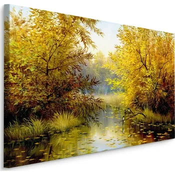 Obraz Plátno Podzimní Krajina S Řekou Varianta: 30x20