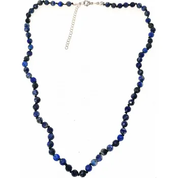 Náhrdelník Lapis lazuli, fasetovaný náhrdelník s chir.ocelí