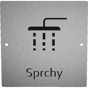 Domovní cedule Nerezový piktogram SPRCHY 1b Rozměr: 10 x 10 cm