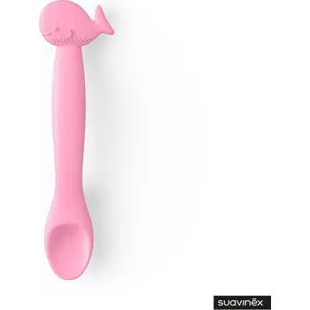 dětský příbor Suavinex Silikonová lžička Rybička růžová