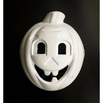 Karnevalový doplněk Papírová maska bílá dýně