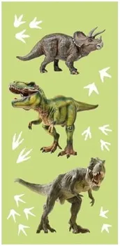 Dětská osuška 140 x 70 cm dinosauři zelená