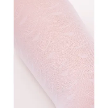 Dívčí oblečení YO Silonky punčocháče punčochy RA12 bílé vz 6 ažurové s jemným vzorem srdíček 30 DEN velikost oblečení - děti: 140/146