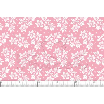 Fleece antipiling, Tradiční květy na růžové