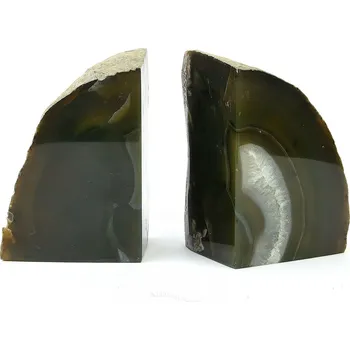 Přírodní kámen Achát dekorační bookendy 1420g