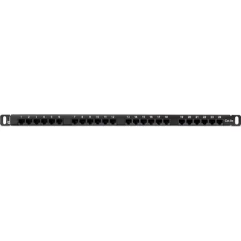 Patch panel PATCH PANEL UTP CAT.5E 24 PORTŮ 0,5U PGF-5EUTP24-B7 GETFORT