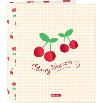 Set školních potřeb Kroužkový pořadač Safta Cherry Béžová A4 (27 x 33 x 6 cm)