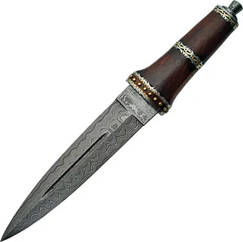 lovecký nůž Damascus Dirk Wood Handle