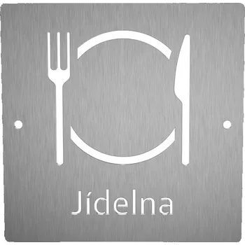 Domovní cedule Nerezový piktogram JÍDELNA 2a Rozměr: 10 x 10 cm