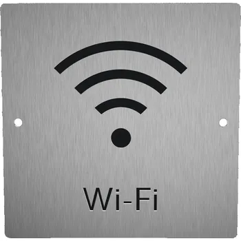 Domovní cedule Nerezový piktogram WIFI 1b Rozměr: 10 x 10 cm
