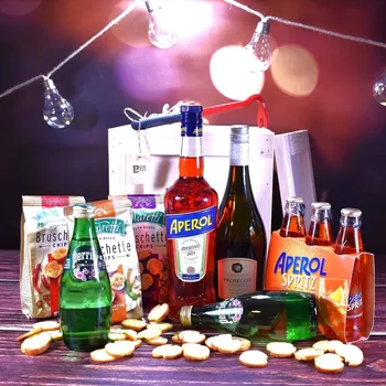 Dárkový potravinový koš Dárková bedna Aperol Spritz 10 ks