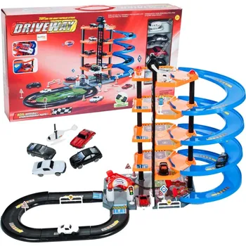 garáž MalPlay Driveway parkovací garáž s výtahem, helikoptérou a 4 autíčky