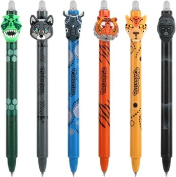 COLORINO gelové gumovací pero, 6ks divoká zvířata