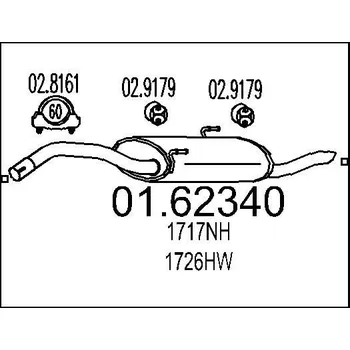 Tlumič výfuku Zadní tlumič výfuku MTS 01.62340