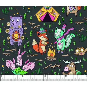 Fleece antipiling, Kempující zvířátka na šedé