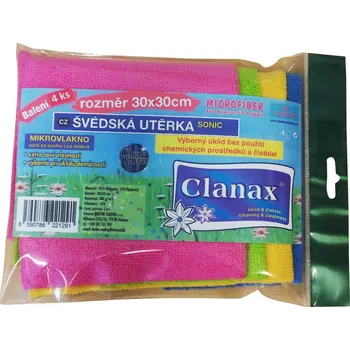 Utěrka Mikroutěrka švédská Clanax 30 x 30 cm, 4 barvy x 180 g