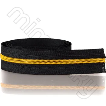 Zip Zip spirálový 5mm metráž černá/mosaz
