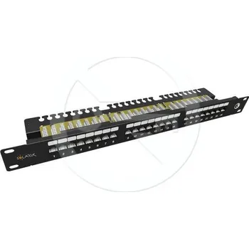 modulární přístroj a rozvaděč Solarix Patch panel Solarix 24 x RJ45 CAT6 UTP s vyvazovací lištou 1U SX24L-6-UTP-BK-N