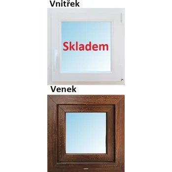 Okno Soft plastové okno 40x40 cm Zlatý dub/Bílá, otevíravé, Pravé