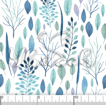 Zakázkový tisk, softshell, kočárkovina... Severské lístky Látky k tisku: Microfirba