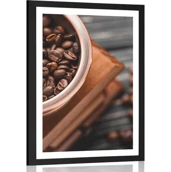 Příprava kávy Dovido Plakát s paspartou vintage mlýnek na kávu